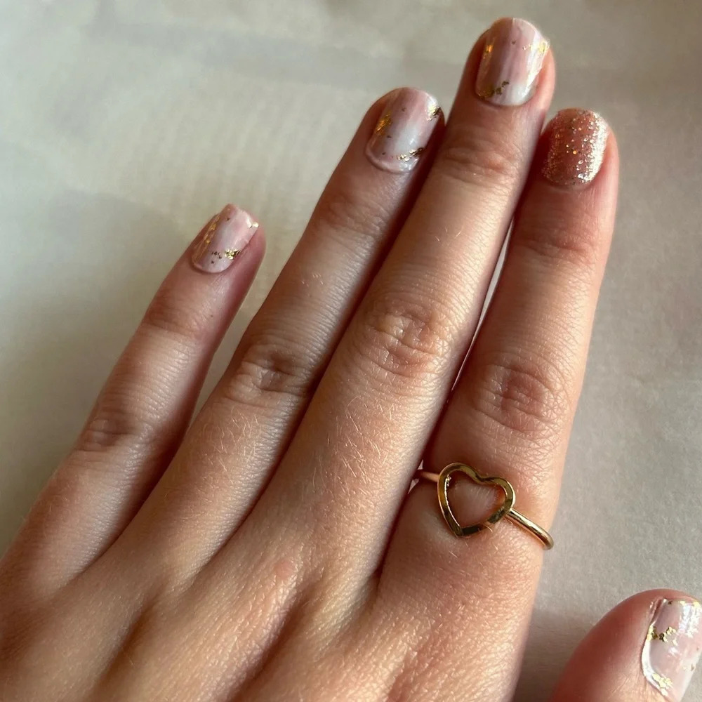 3/$20 Gold Toned Heart Love Shaped Ring Size 6/7